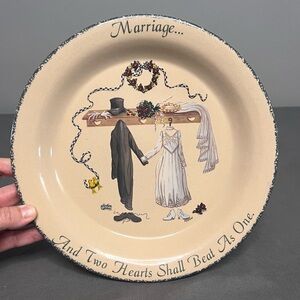 Home & Garden Party Ltd. Marriage Decorative Stoneware Plate 10” 2002